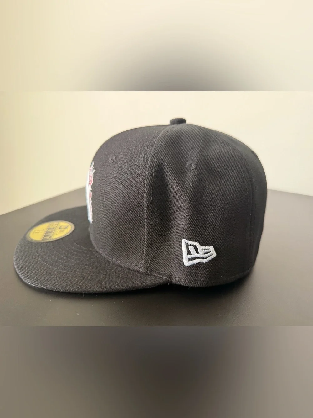 New Era Black Fitted Cap with White NY Flame Logo